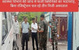 स्वास्थ्य विभाग की जांच में फर्जी क्लिनिकों का भंडाफोड़, बिना रजिस्ट्रेशन चल रहे तीन निजी अस्पताल.....